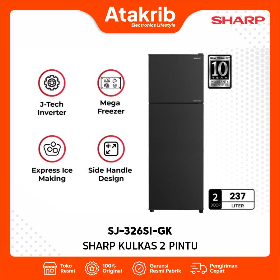 SHARP KULKAS 2 PINTU SMALL SJ-326SI-GK