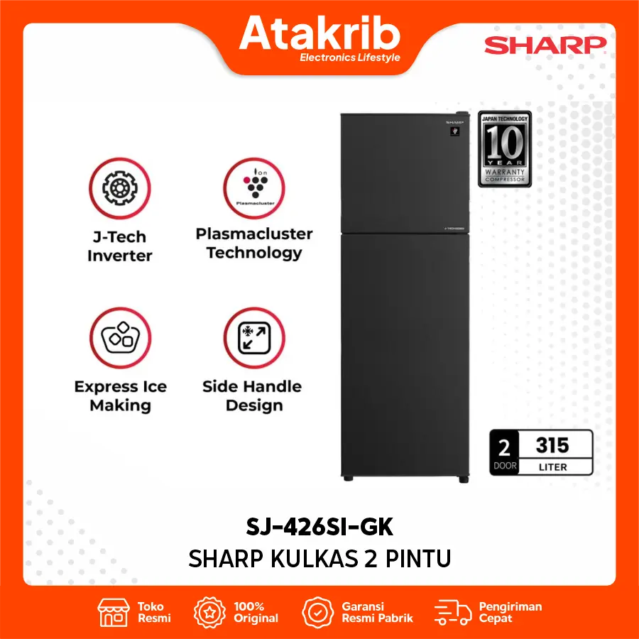 SHARP KULKAS 2 PINTU BIG SJ-426SI-GK