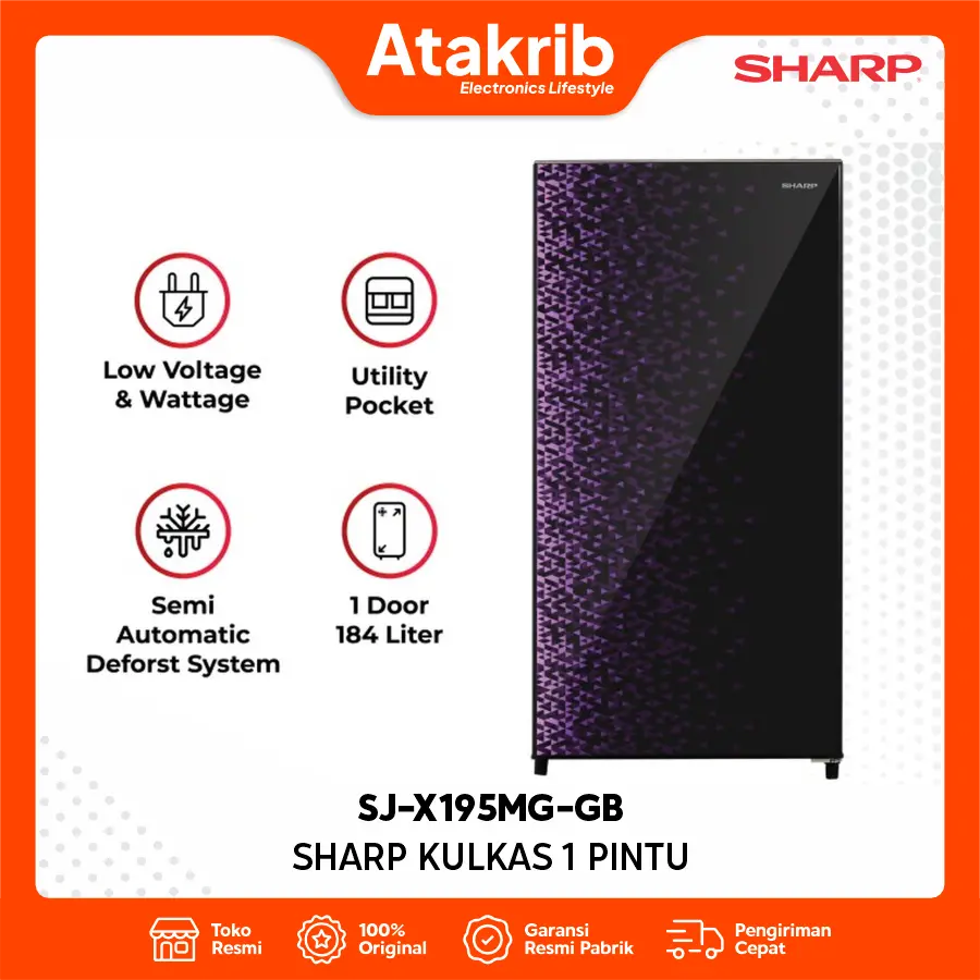 SHARP KULKAS 1 PINTU SJ-X195MG-GB