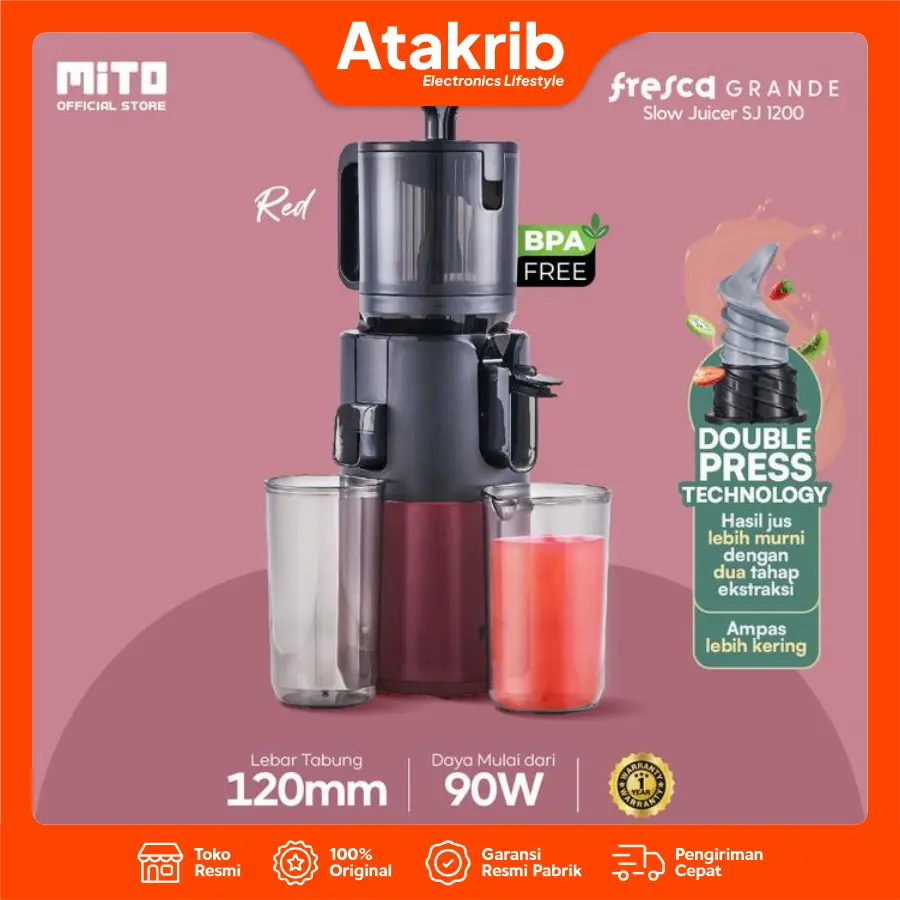 MITO SLOW JUICER SJ1200 RED
