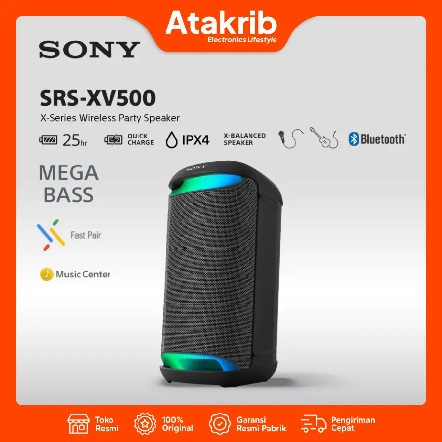 SONY PORTABLE WIRELESS SPEAKER SRS-XV500