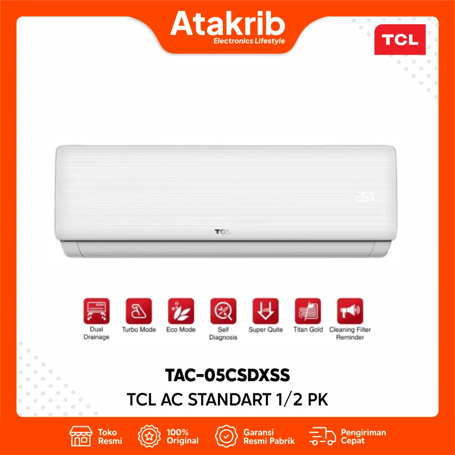 TCL AC STANDART 1/2 PK TAC-05CSDXSS-I