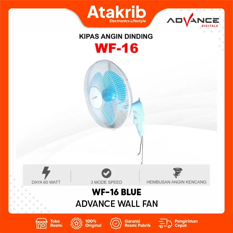ADVANCE WALL FAN WF-16 BLUE