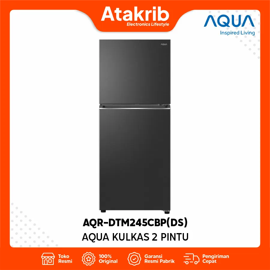 AQUA KULKAS 2 PINTU SMALL AQR-DTM245CBP(DS)
