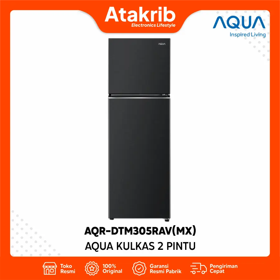 AQUA KULKAS 2 PINTU SMALL AQR-DTM305RAV(MX)