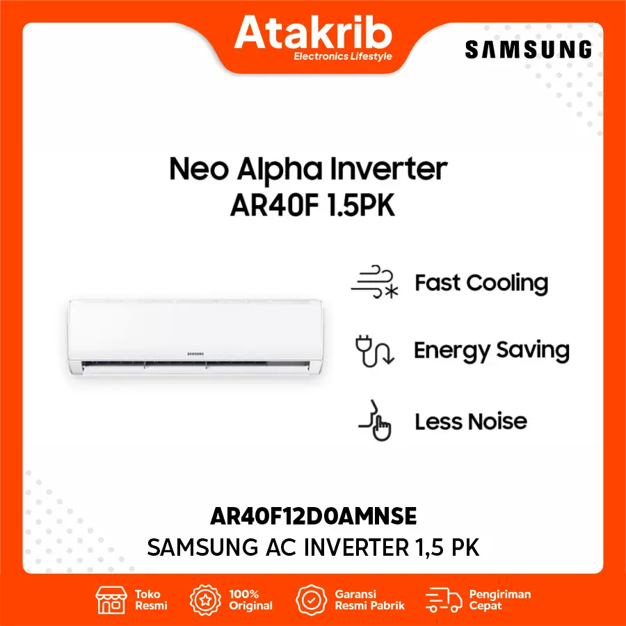 SAMSUNG AC INVERTER 1,5 PK AR40F12D0AMNSE