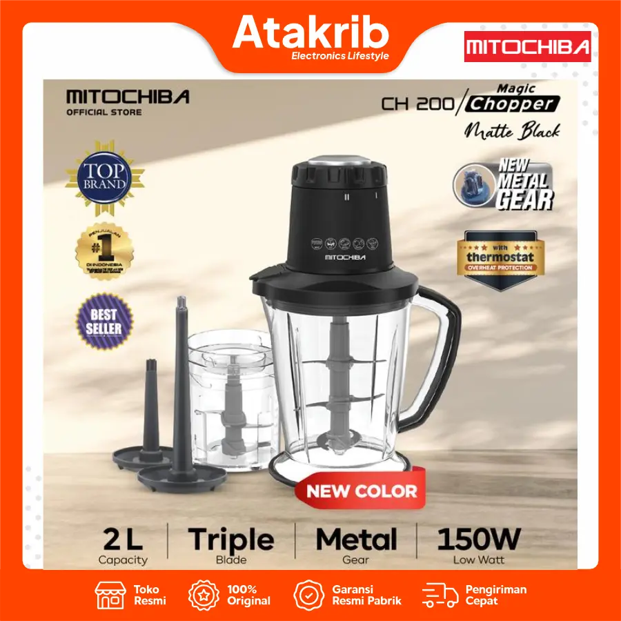 MITOCHIBA FOOD CHOPPER CH-200 MATTE BLACK