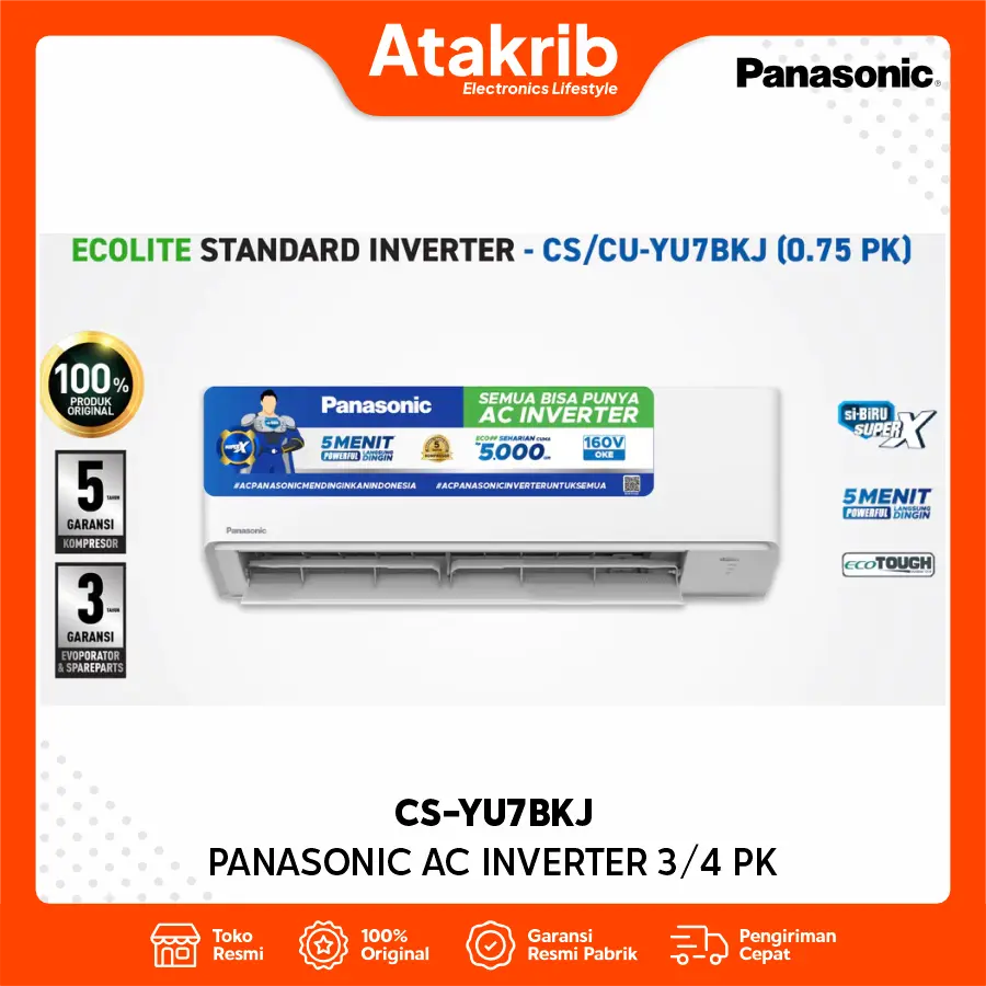 PANASONIC AC INVERTER 3/4 PK CS-YU7BKJ