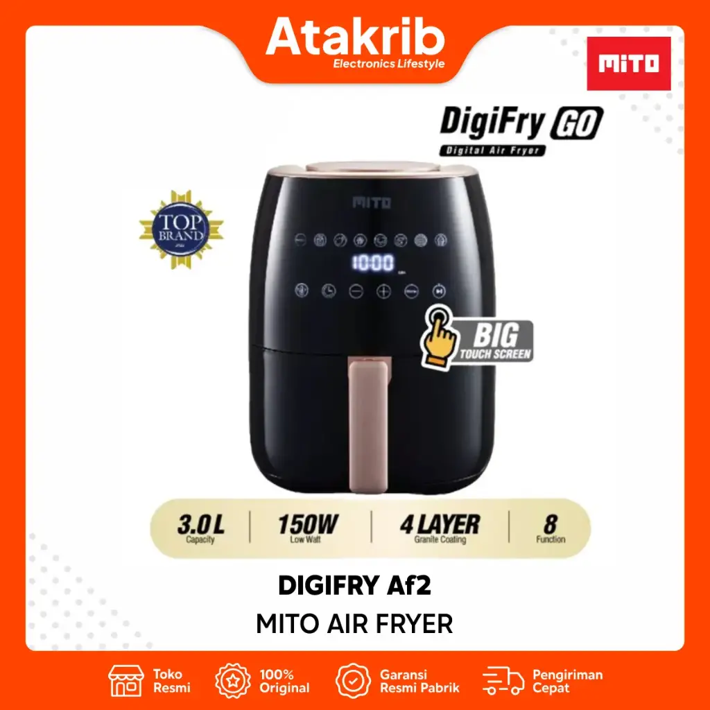 MITO AIR FRYER DIGIFRY AF2 3L BLACK ROSE GOLD