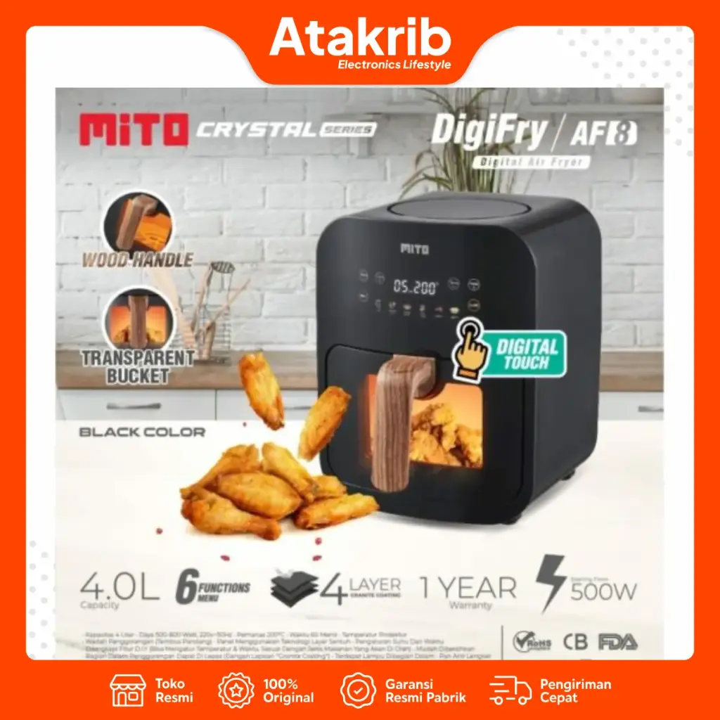 MITO AIR FRYER DIGIFRY AF8 4L-BLACK