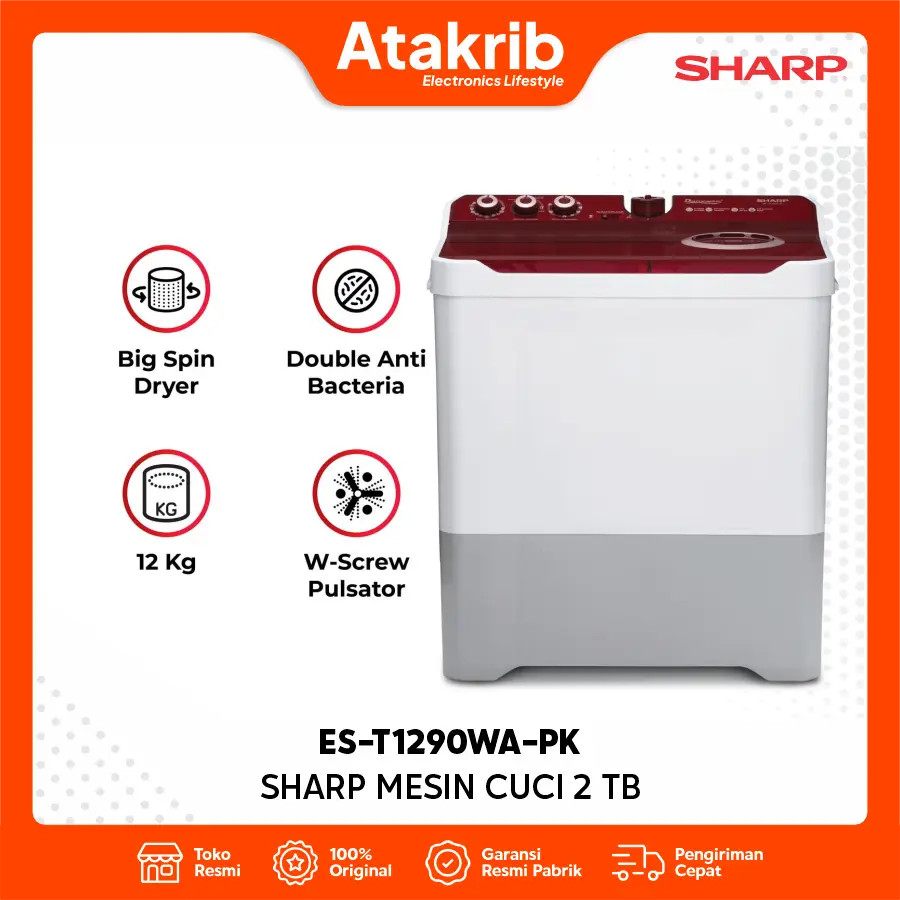 SHARP SEMI AUTO 2 TB ES-T1290WA-PK