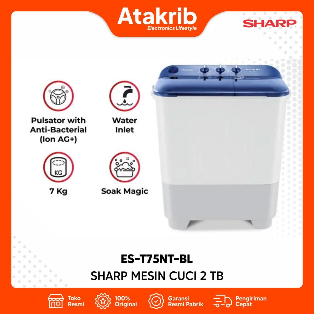 SHARP SEMI AUTO 2 TB ES-T75NT-BL
