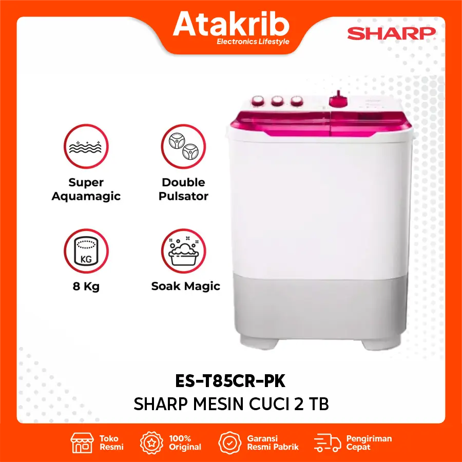 SHARP SEMI AUTO 2 TB ES-T85CR-PK