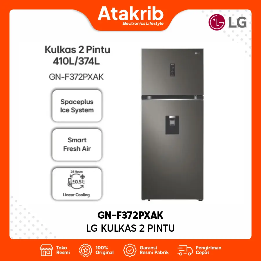 LG KULKAS 2 PINTU BIG GN-F372PXAK