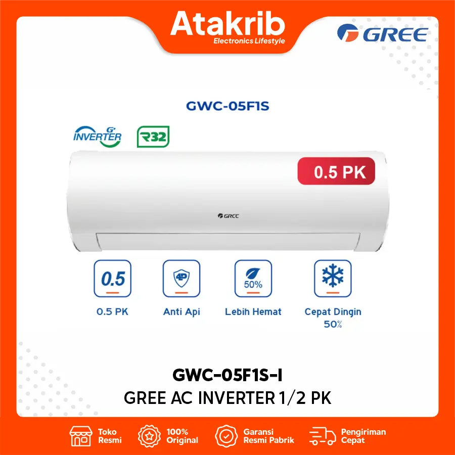 GREE AC INVERTER 1/2 PK GWC-05F1S-I