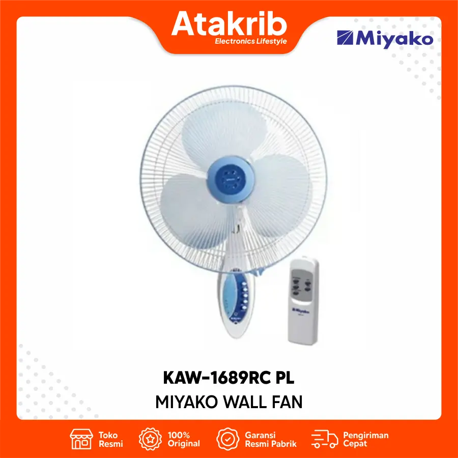 MIYAKO WALL FAN KAW-1689RC PL