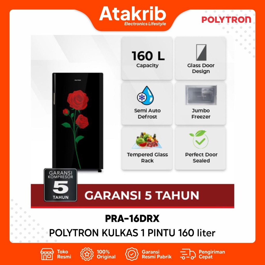POLYTRON KULKAS 1 PINTU PRA-16DRX