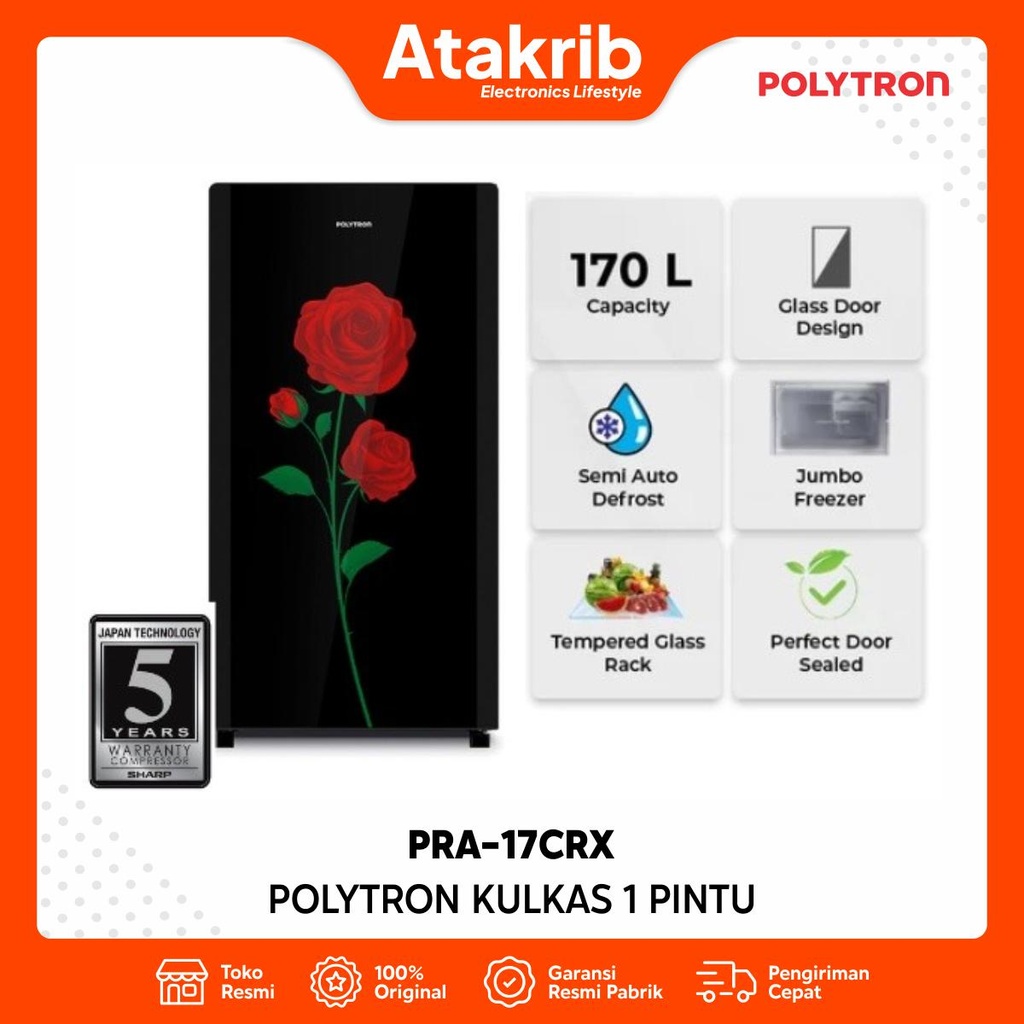 POLYTRON KULKAS 1 PINTU PRA-17CRX