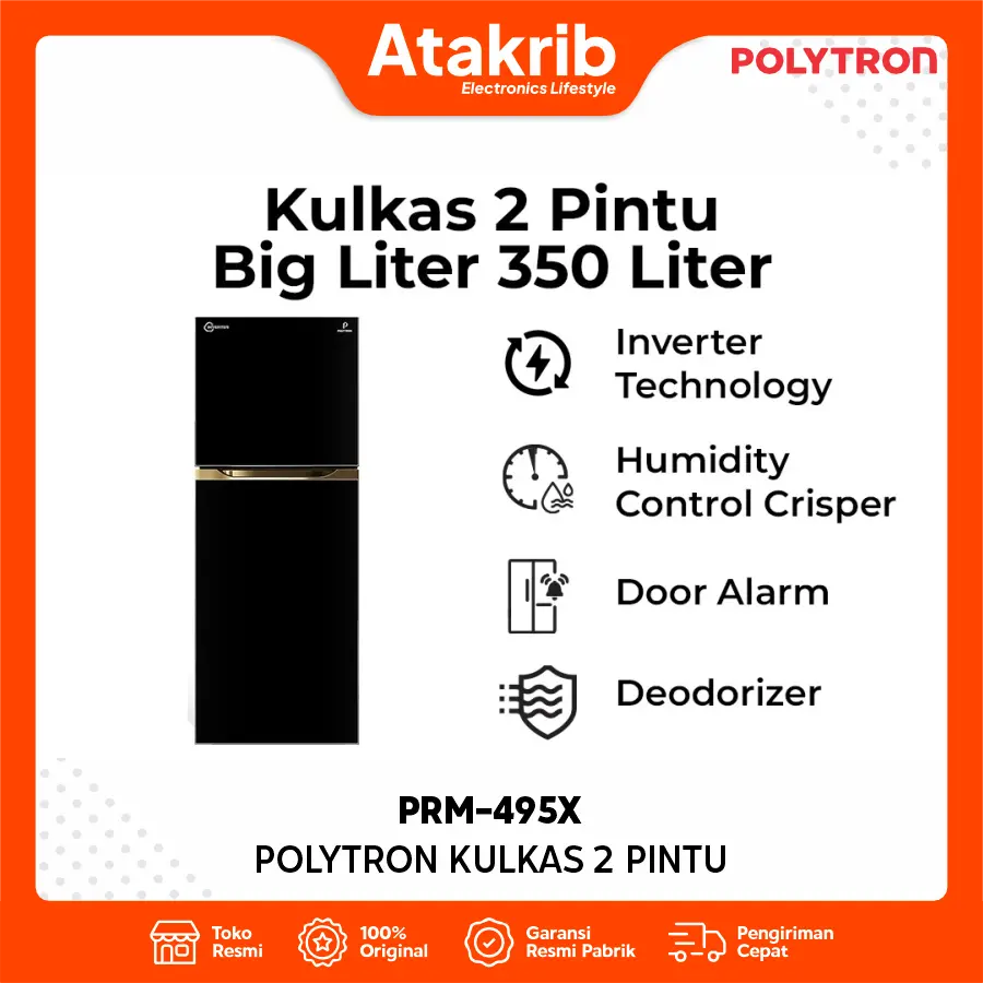 POLYTRON KULKAS 2 PINTU BIG PRM-495X