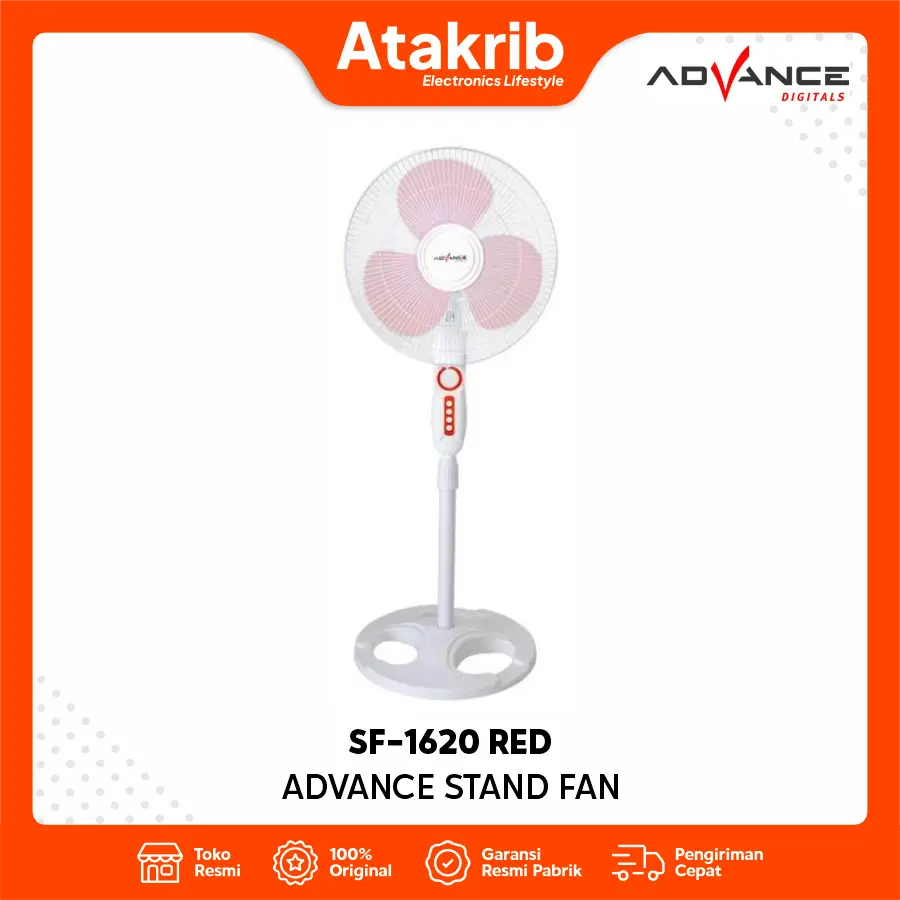 ADVANCE STAND FAN SF-1620 RED