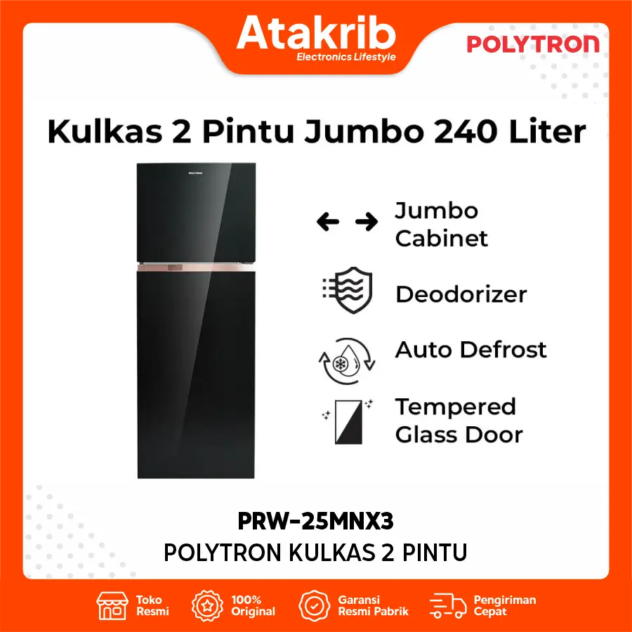 POLYTRON KULKAS 2 PINTU SMALL PRW-25MNX3