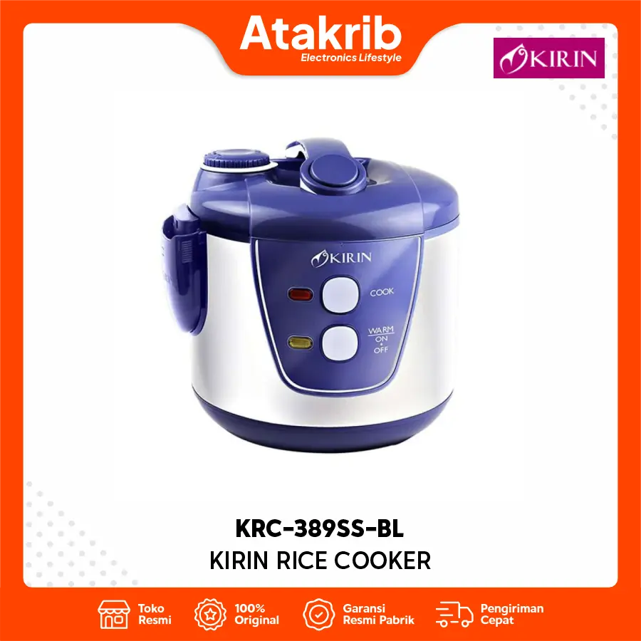 KIRIN RICE COOKER KRC-389SS-BL