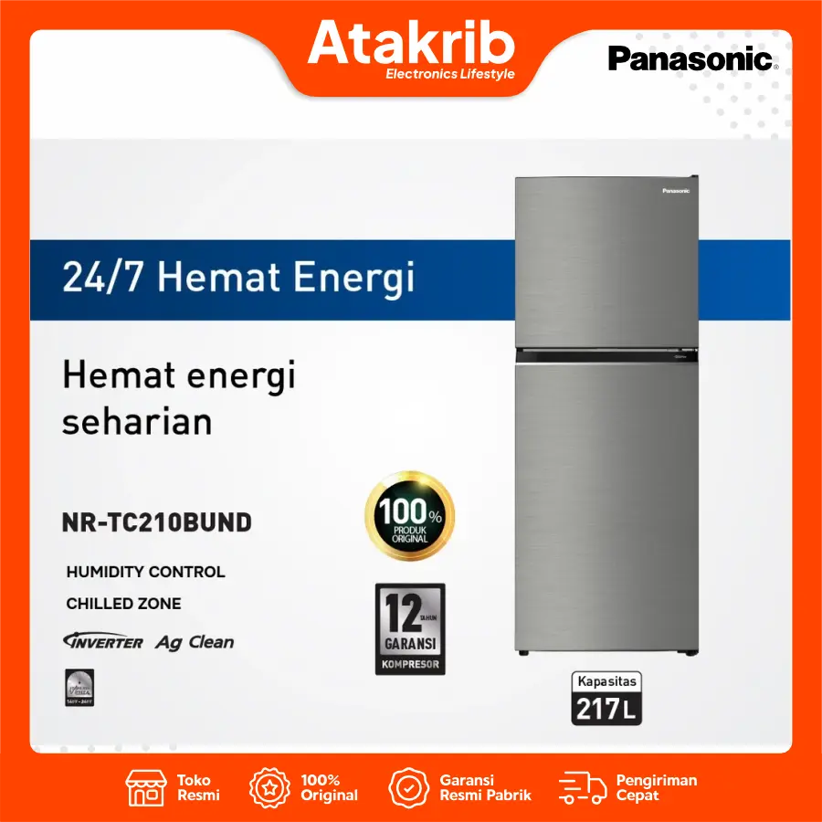PANASONIC KULKAS 2 PINTU SMALL NR-TC210BUND