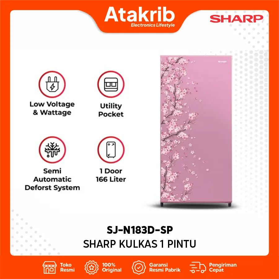 SHARP KULKAS 1 PINTU SJ-N183D-SP