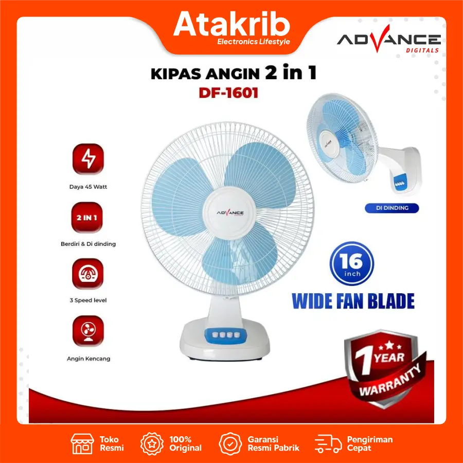 ADVANCE DESK FAN DF1601 BL