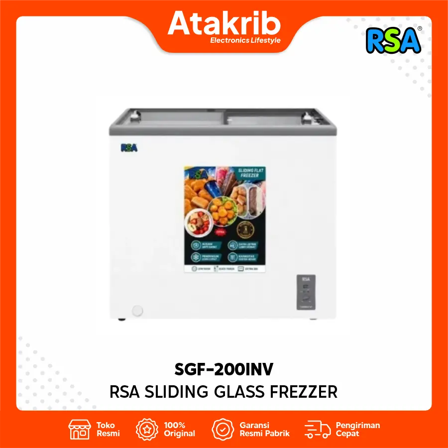RSA SLIDING GLASS FREZZER SGF-200INV