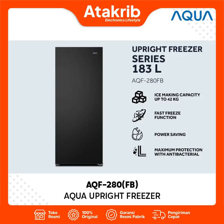 AQUA UPRIGHT FREEZER AQF-280(FB)