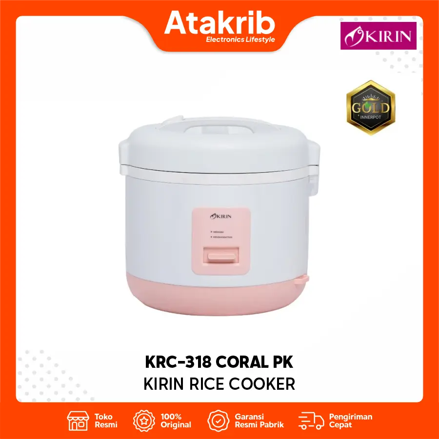 KIRIN RICE COOKER KRC-318 CORAL PK