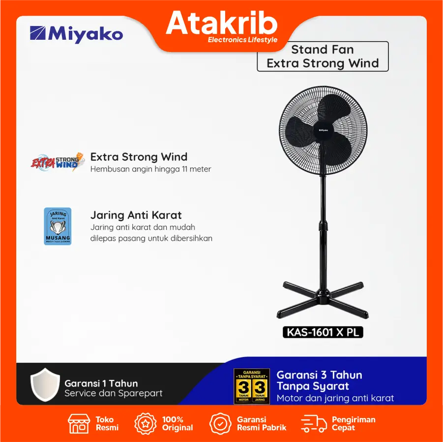MIYAKO STAND FAN KAS-1601 X PL