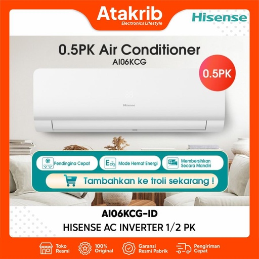 HISENSE AC INVERTER 1/2 PK AI06KCG-ID