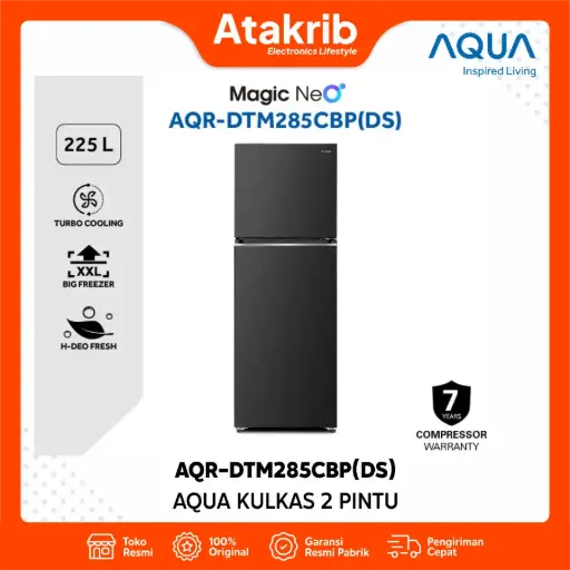 AQUA KULKAS 2 PINTU SMALL AQR-DTM285CBP(DS)