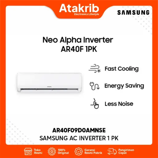 SAMSUNG AC INVERTER 1 PK AR40F09D0AMNSE