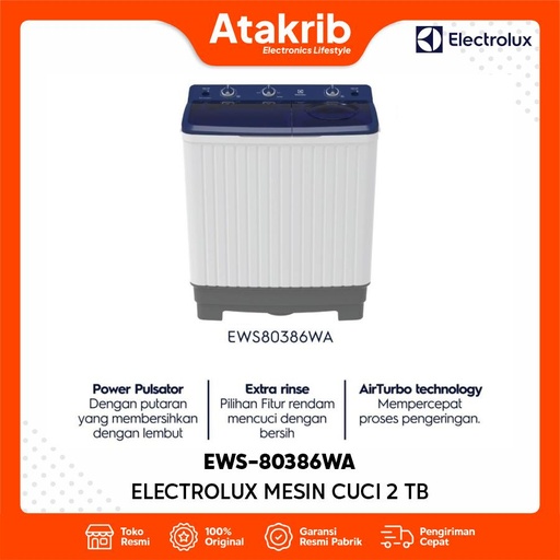 ELECTROLUX SEMI AUTO 2 TB EWS-80386WA