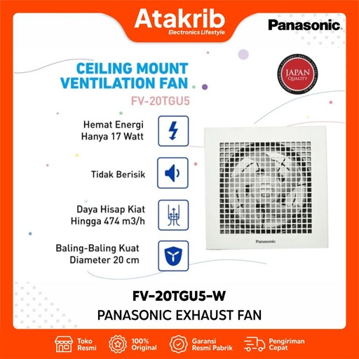 PANASONIC EXHAUST FAN FV-20TGU5-W