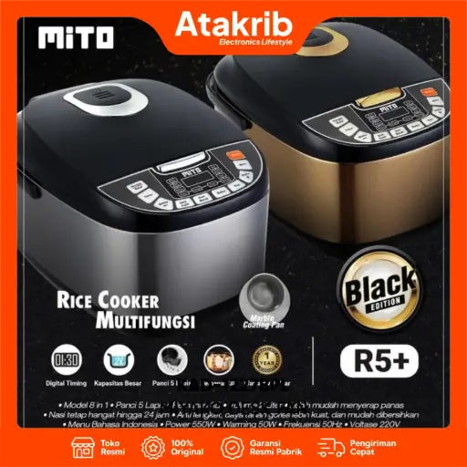 MITO RICE COOKER R5+ SILVER BLACK