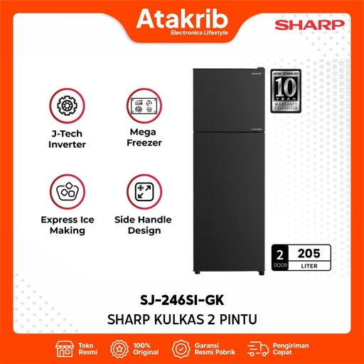 SHARP KULKAS 2 PINTU SMALL SJ-246SI-GK
