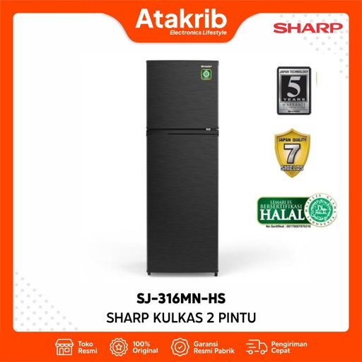 SHARP KULKAS 2 PINTU SMALL SJ-316MN-HS
